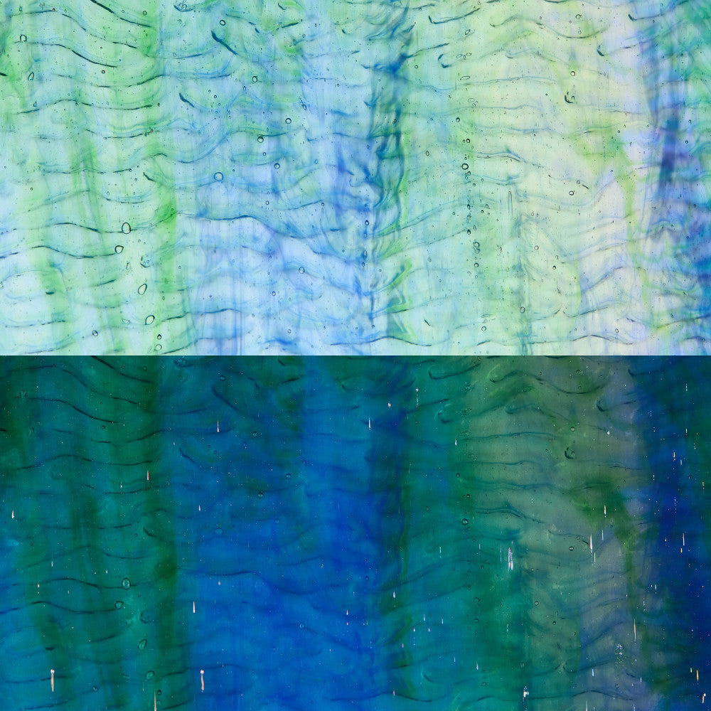 Glass Sheet Green Streaky with Ripple Texture