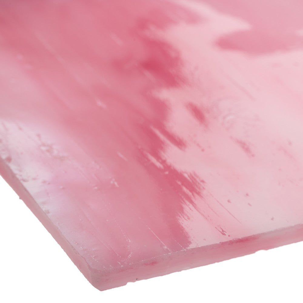 Glass Sheet Pink and White Streaky
