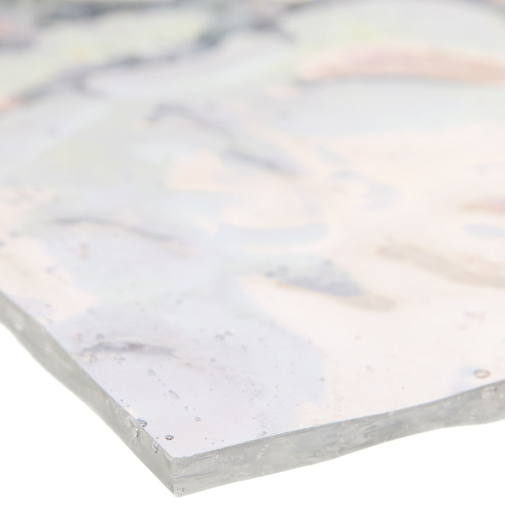 Iridescent Finish Glass Sheet Pastel Cathedral with Flemish Texture