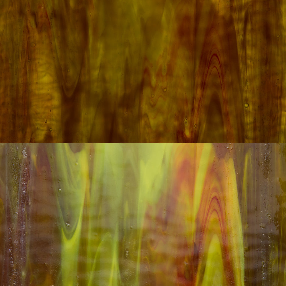 Rippled Glass Sheet Mixed Colors Streaky w/ Multi Colors