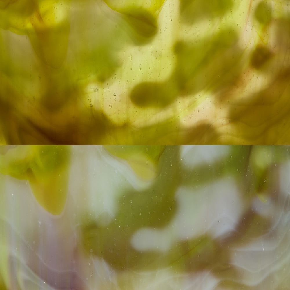 Glass Sheet Mixed Colors Mottled  w/ Yellow/White/Purple Streaky