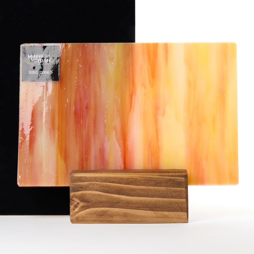 Glass Sheet Orange with Yellow Streaky