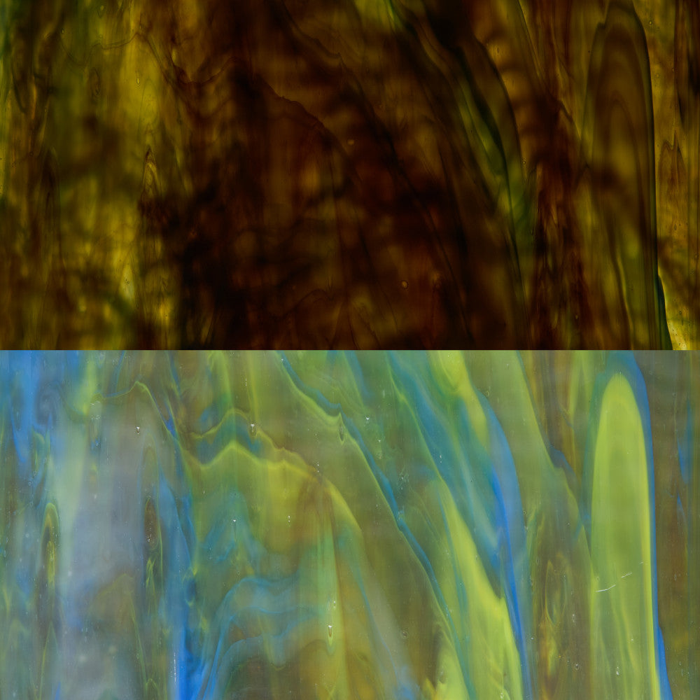 Rippled Glass Sheet Mixed Colors Streaky w/ Multi Colors