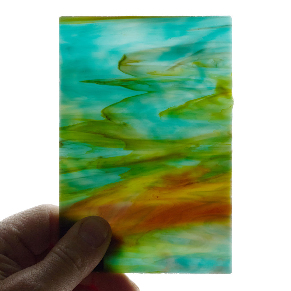 Glass Sheet Blue Streaky w/ Multi Color