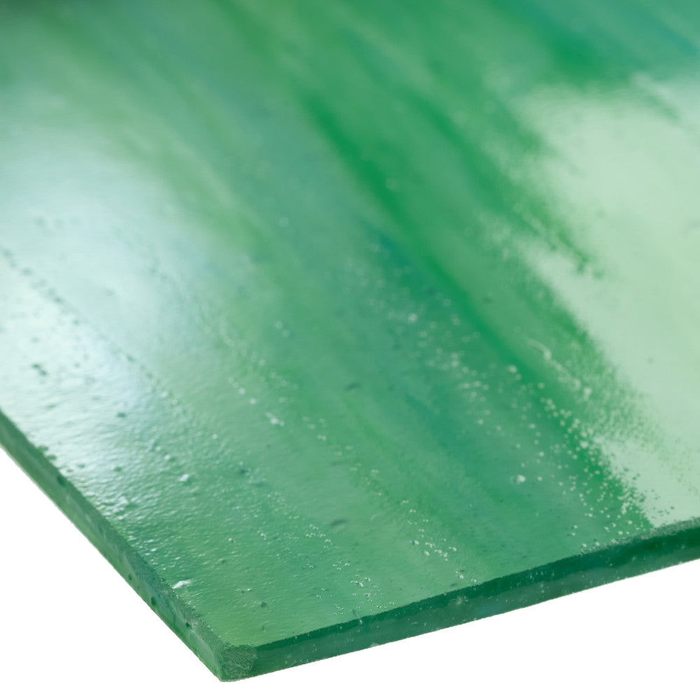 Glass Sheet Green Streaky w/ multi colors