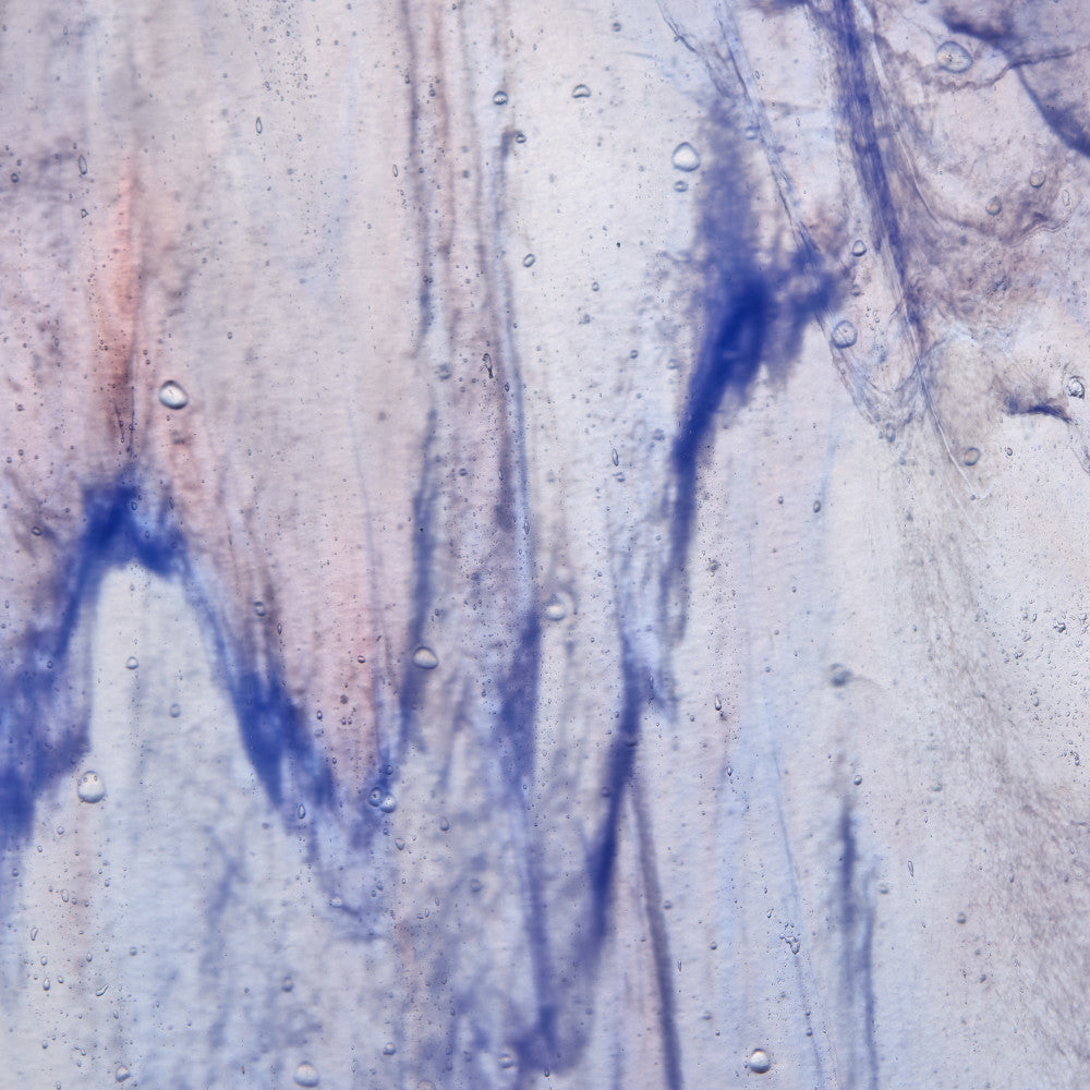 Glass Sheet Blue Streaky w/ Purple, Clear